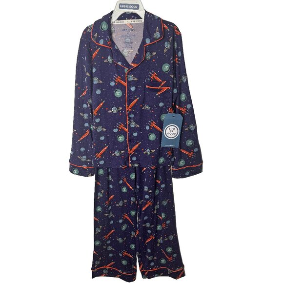 LIFE IS GOOD Long Sleeve Space Pajamas Size 6X NWT - Picture 1 of 6